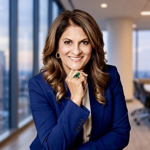 Ulka Wilson, co-founder of AutomationEdit, in a navy blazer